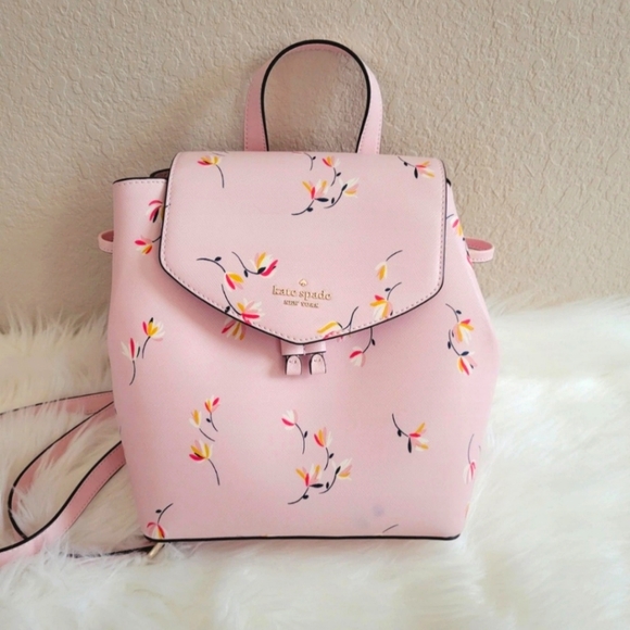 kate spade Handbags - Kate Spade Lizzie Medium Flap Backpack - Pink Floral